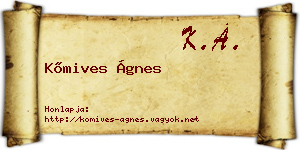 Kőmives Ágnes névjegykártya